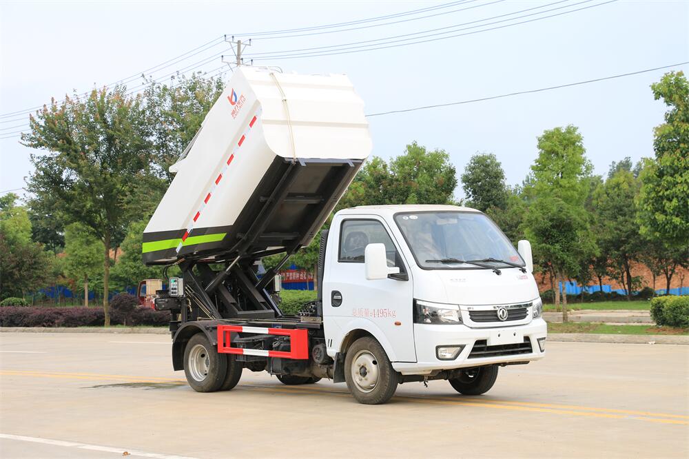 4方自裝卸式垃圾車-東風(fēng)途逸4方后掛桶自裝卸式垃圾車廠家